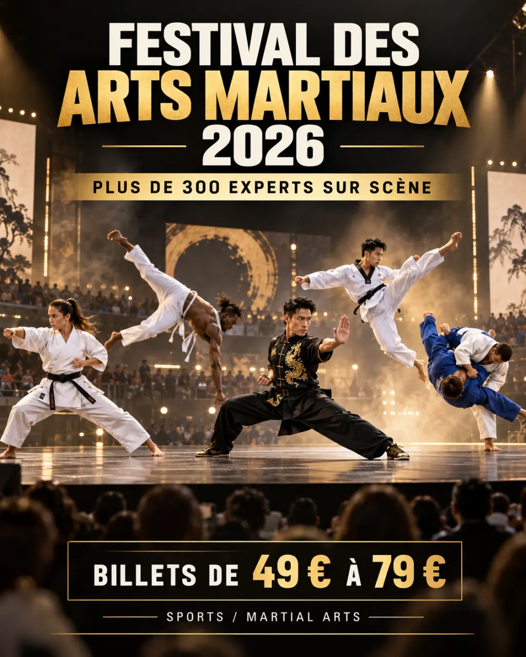 Festival des Arts Martiaux 2026 : plus de 300 experts sur scène, des billets de 49 € à 79 €
